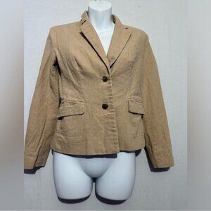 Harve Benard Tailored Tan Blazer Size 2 Classic Workwear